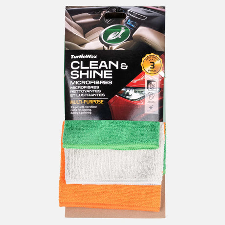 Turtle Wax Clean & Shine Microfibres - 3 pack