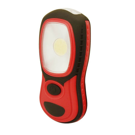 Red and black flashlight on a white background