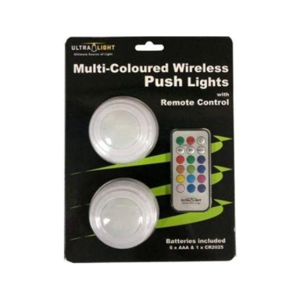 Ultralight Multi-Coloured Wireless Push Lights With Remote Control