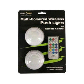 Ultralight Multi-Coloured Wireless Push Lights With Remote Control