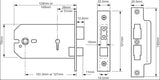 Union 3 lever Horizontal Mortice Lock