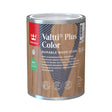 A can of Tikkurila Valtti Plus Color durable wood stain, featuring a label with a wood-grain pattern and a red brand logo block on a white. 
background. Tikkurila Valtti Plus Colour  - Woodstain in Matt Finish