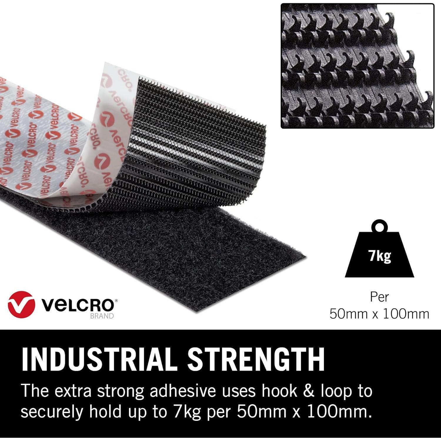 Velcro Heavy Duty Stick-On Tape - 1m x 50mm