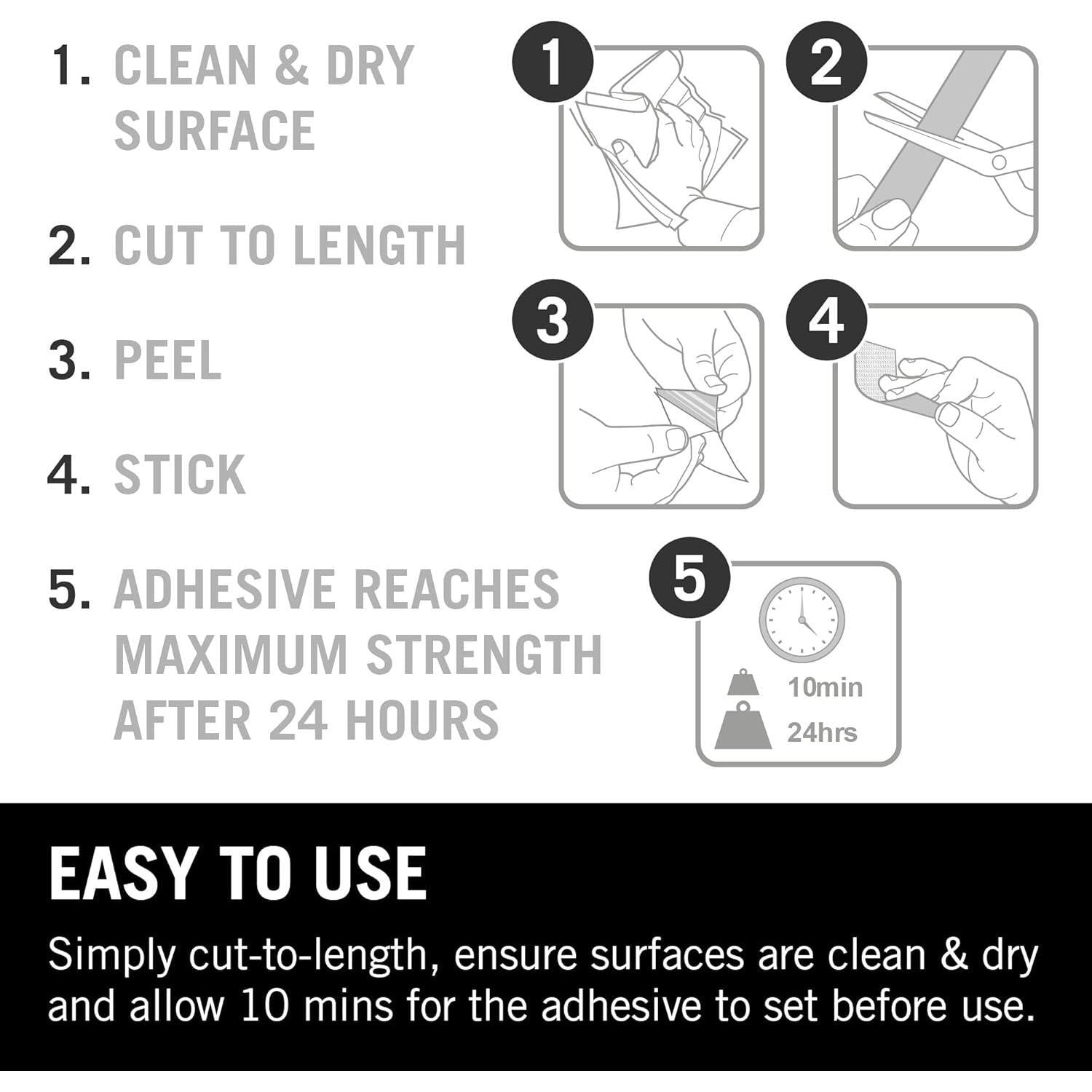 Velcro Heavy Duty Stick-On Tape - 1m x 50mm