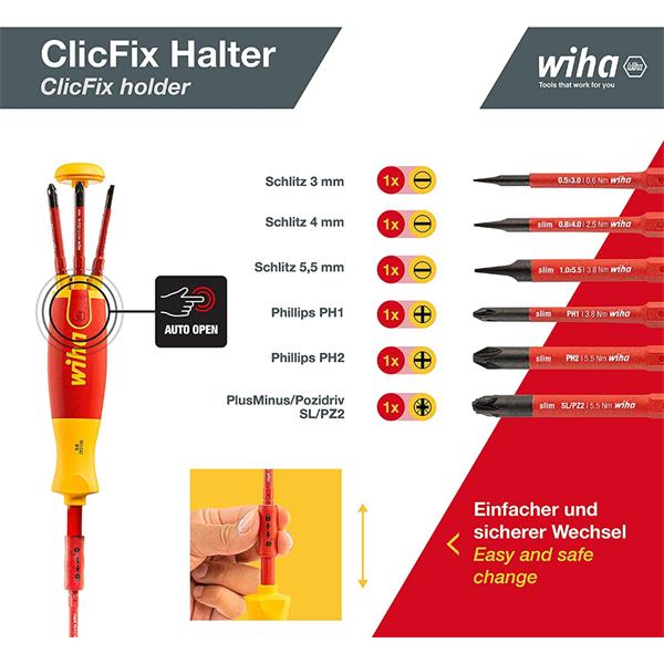 Wiha VDE Screwdriver Lift Up Bit Set