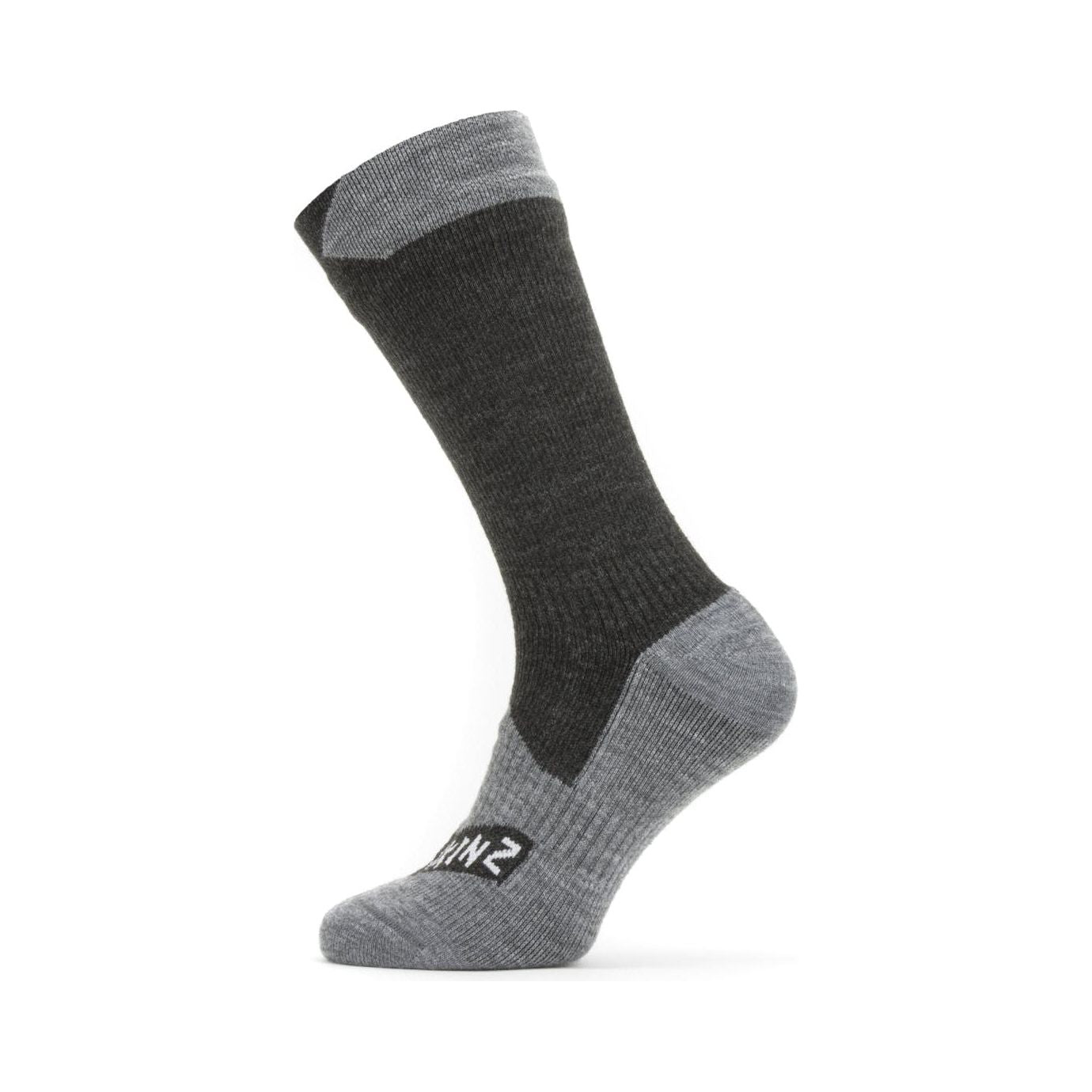 Sealskinz Raynham Waterproof All Weather Mid Length Sock Black/Grey