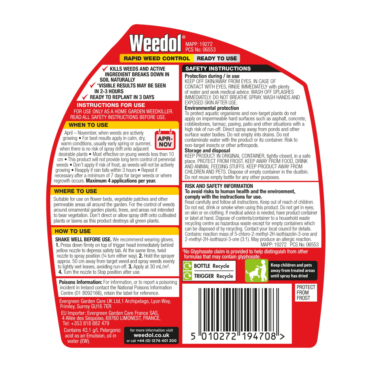 Weedol Rapid Weed Control Gun - 1L