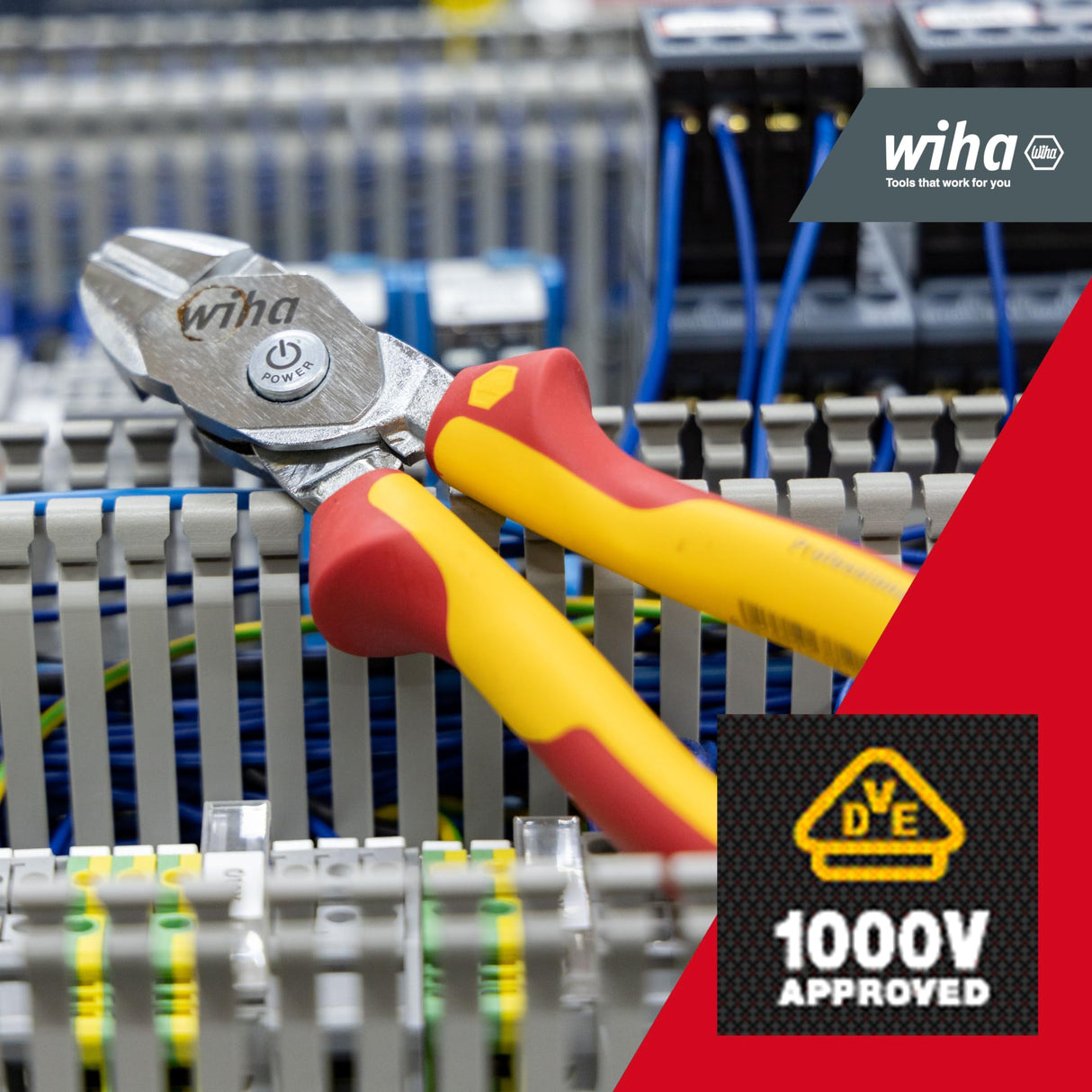 Wiha 38984 BiCut® Professional Electric Diagonal Cutters with DynamicJoint® 200mm