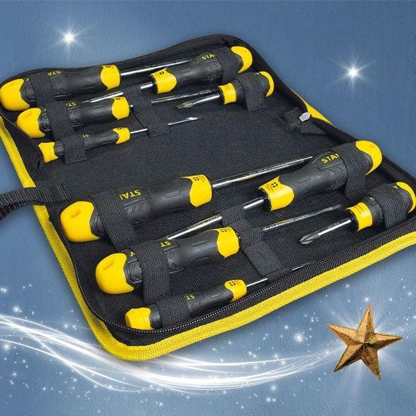 STANLEY® 10 Piece CUSHION GRIP™ Screwdriver Set in Wallet