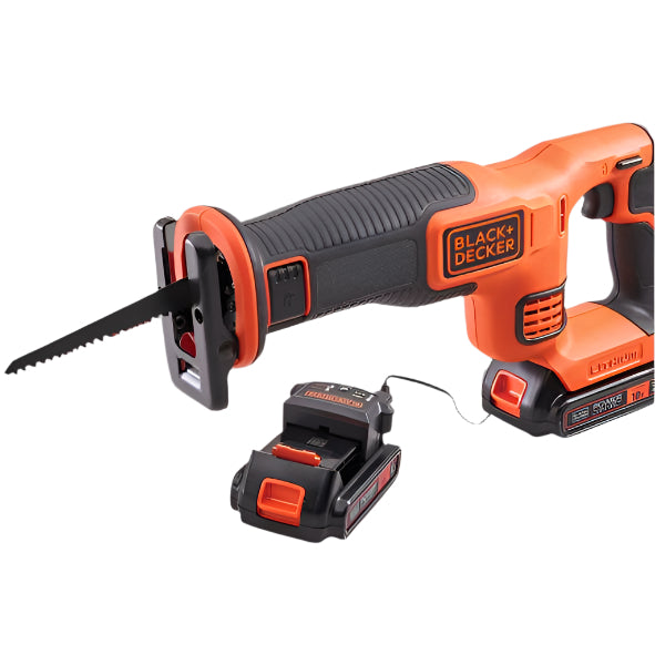 Black Decker 18V Reciprocating Saw with 1 x 1.5Ah Li Ion Battery