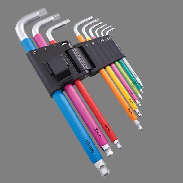Faithfull 9 Piece Colour Coded Hex Key Set