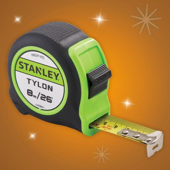 Stanley 8m 26ft Hi-Vis Tylon Tape