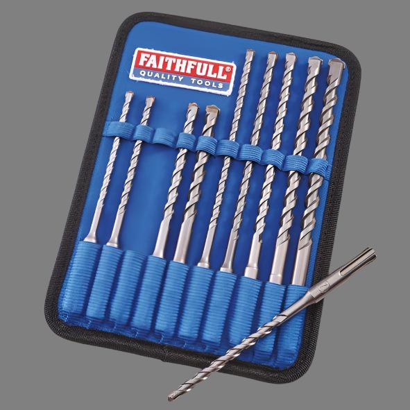 Faithfull 10 Piece SDS Masonry Drill Bit  Set