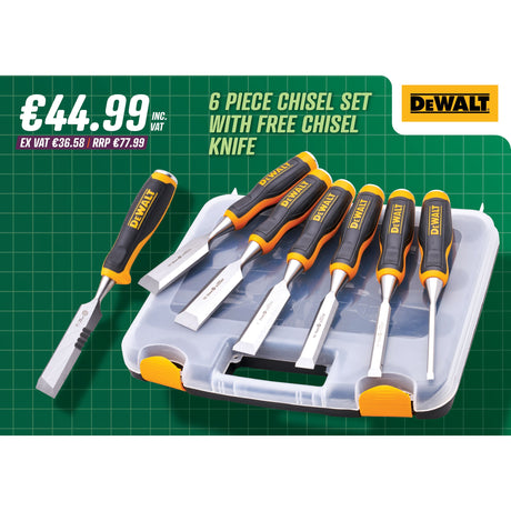 DeWalt 6 Piece Chisel Set With Free Chisel Knife