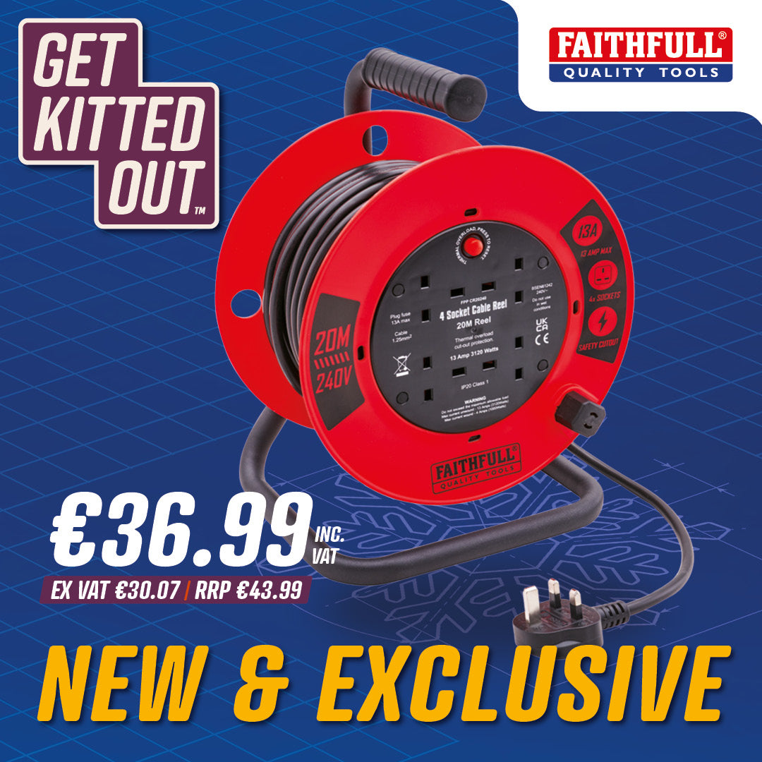 Faithfull 13A Heavy Duty Cable Reel