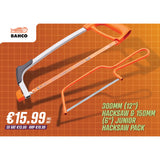Bahco 300mm (12") Hacksaw & 150mm (6") Junior Hacksaw Pack