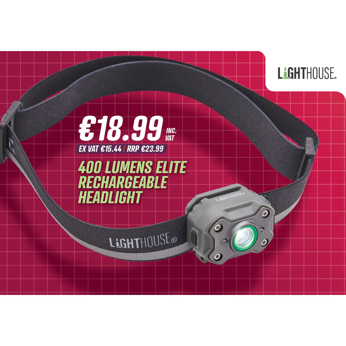 Lighthouse 400 Lumens Elite Rechargeable Headlight