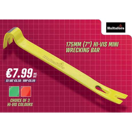 Hultafors 175mm (7") Hi-Vis Mini Wrecking Bar