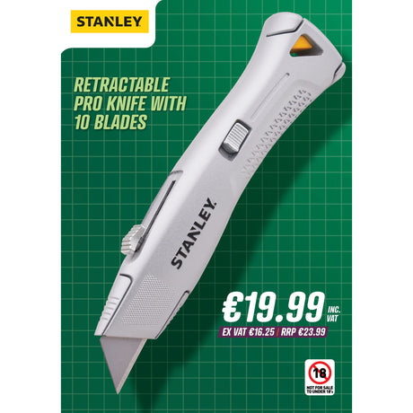 Stanley Retractable Pro Knife With 10 Blades