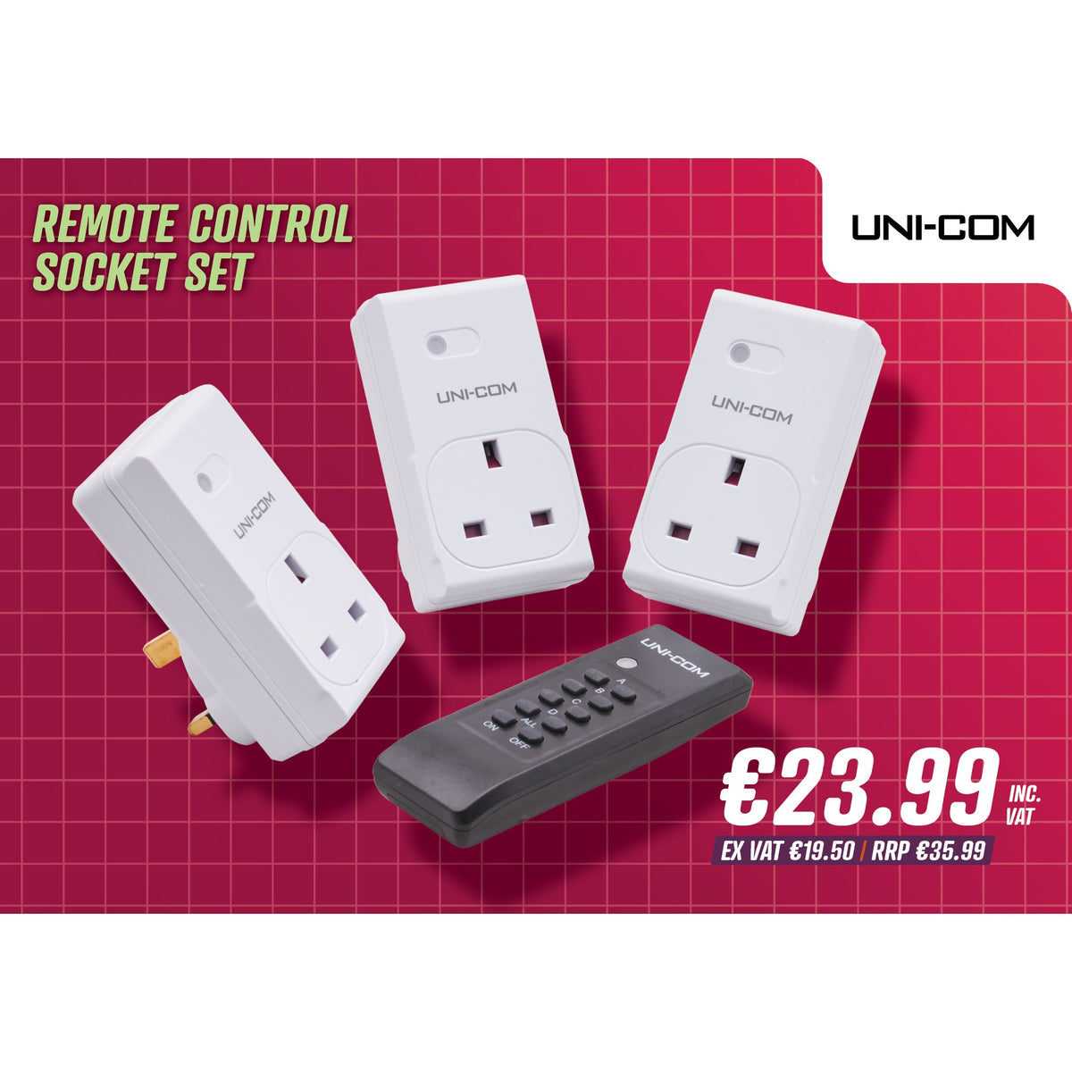 Controoler Socket Unicom Remote Control Socket Set | TedJohnsons.ie – Ted Johnsons