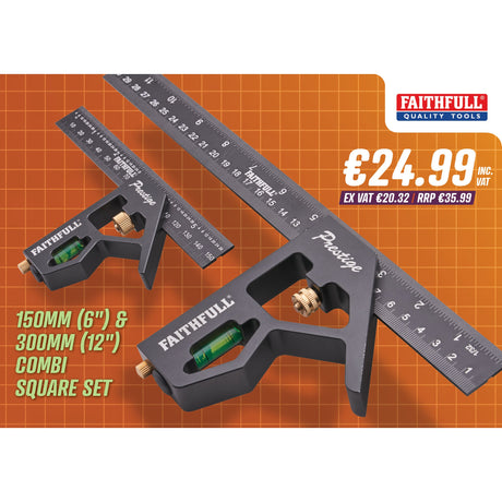 Faithfull 150mm (6") & 300mm (12") Combi Square Set