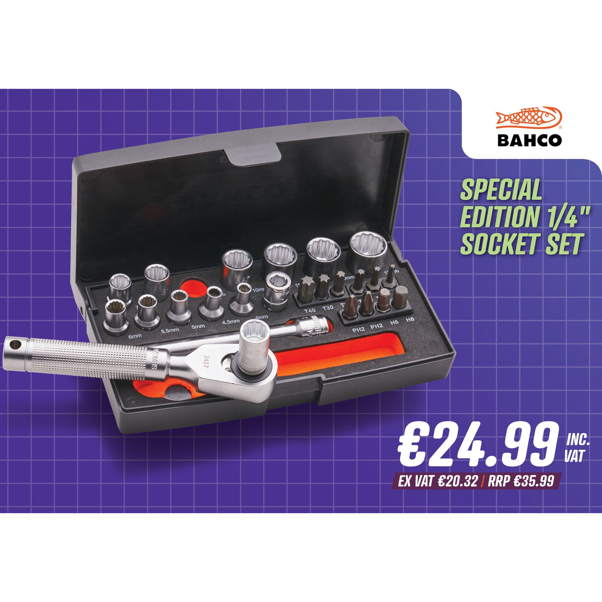 Bahco Special Edition 1/4" Socket Set