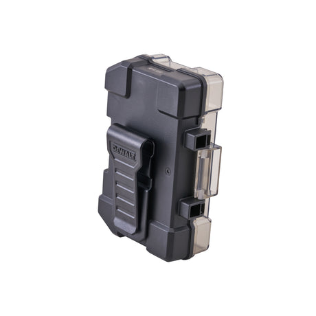 A rugged black and gray DeWalt battery case with a transparent side cover, shown on a plain white background.
DeWalt FlexTorq Impact Bit Set | 32 Piece 