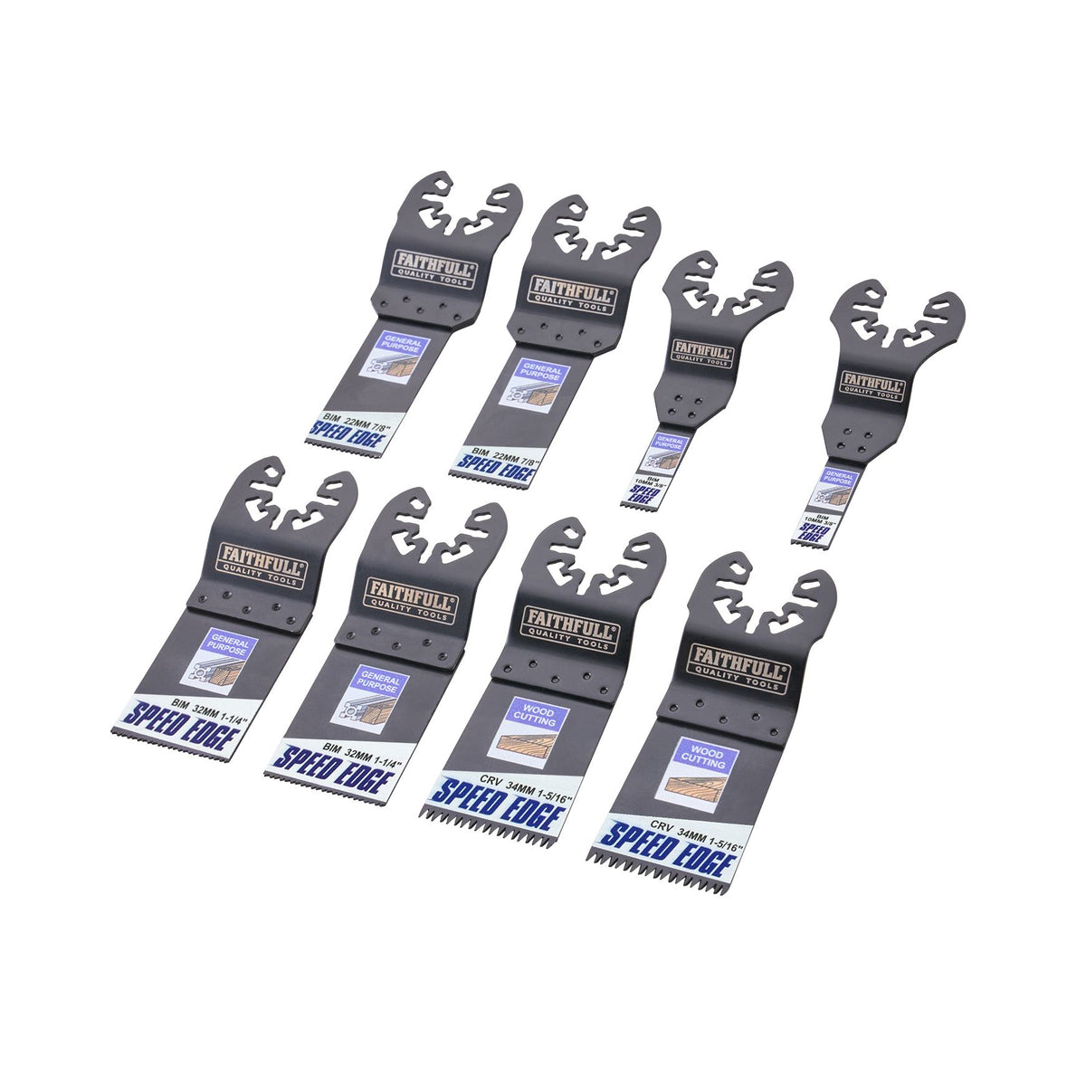 Faithfull Multi-Tool Speed Edge Blade Set | 8 Piece