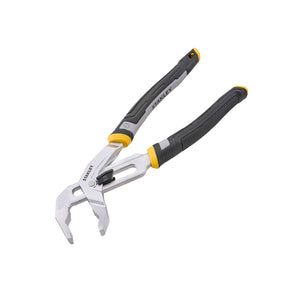 Stanley bolt cutters with silver metal jaws and black and yellow handles, shown on a plain white background.
Stanley Dual Adjust Pliers | 250mm (10in)