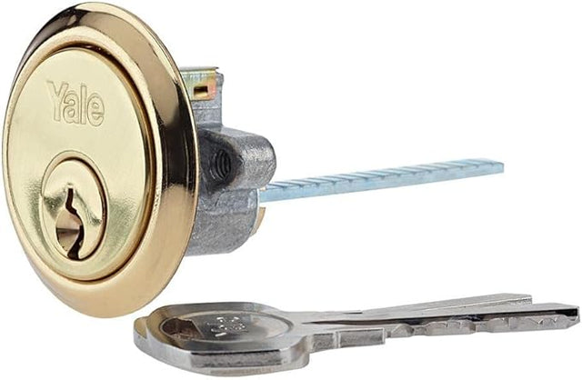 Yale Replacement Rim Cylinder Polished Brass With 2 Keys