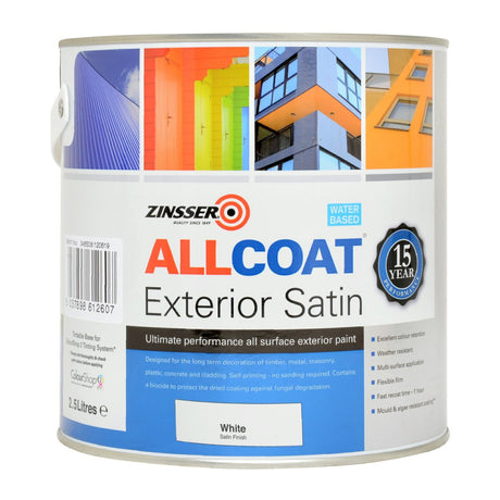Zinsser AllCoat Exterior Stain White | 2.5 Litre