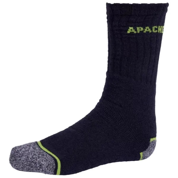 Apache Burlington Work Socks 3pk- Black/Grey