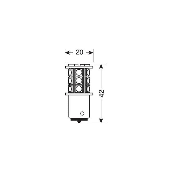 Lampa 12V Led Series - 18 SMD x 3 Chips - (P21W) -BA15S