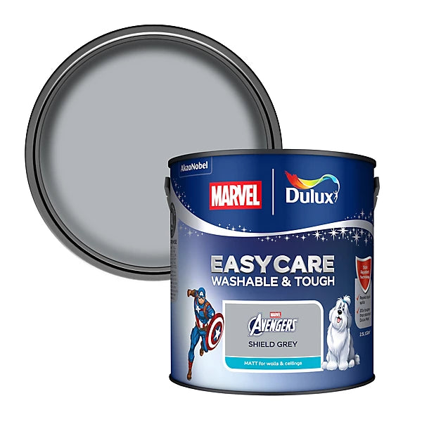 Dulux Easycare Disney Marvel Captain America Shield Grey Matt Wall & Ceiling Paint | 2.5L