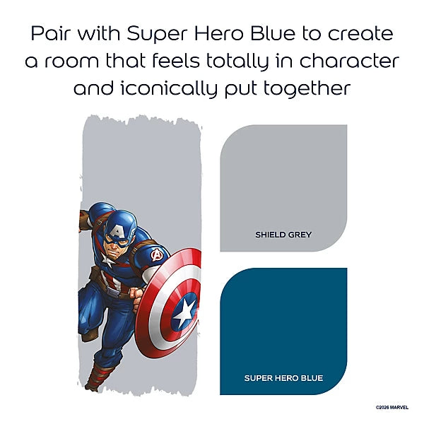 Dulux Easycare Disney Marvel Captain America Shield Grey Matt Wall & Ceiling Paint | 2.5L