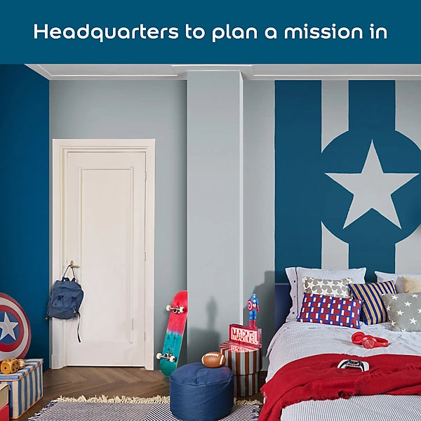 Dulux Easycare Disney Marvel Captain America Superhero Blue Matt Wall & Ceiling Paint | 1.25L