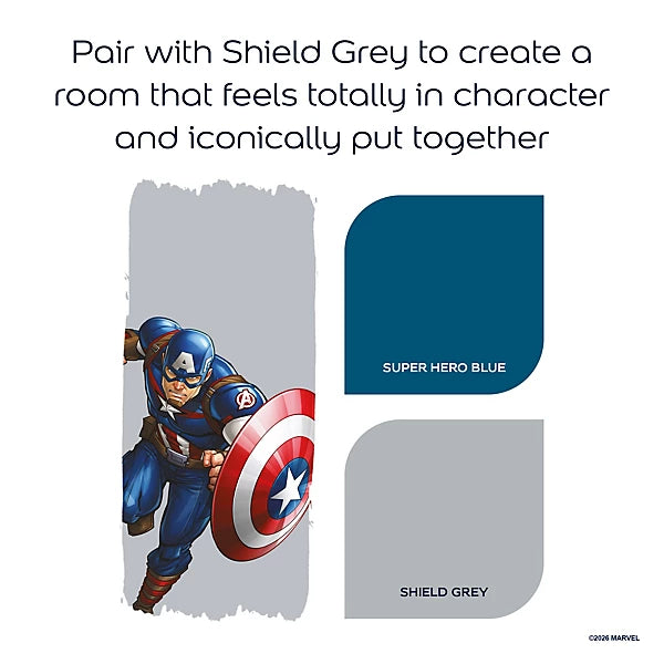 Dulux Easycare Disney Marvel Captain America Superhero Blue Matt Wall & Ceiling Paint | 1.25L