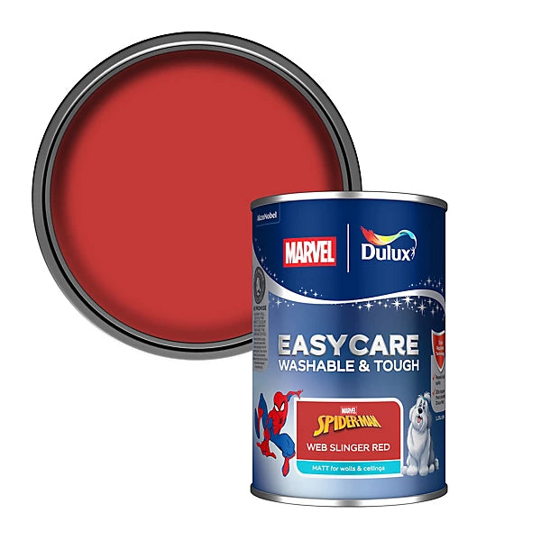 Dulux Easycare Disney Marvel Spider-Man Web Slinger Red Matt Wall & Ceiling Paint | 1.25L