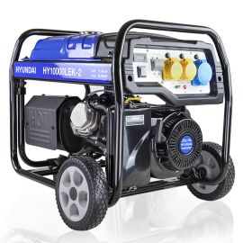 Hyundai 8kW / 10kVA Petrol Site Generator – Recoil & Electric Start (HY10000LEK-2)