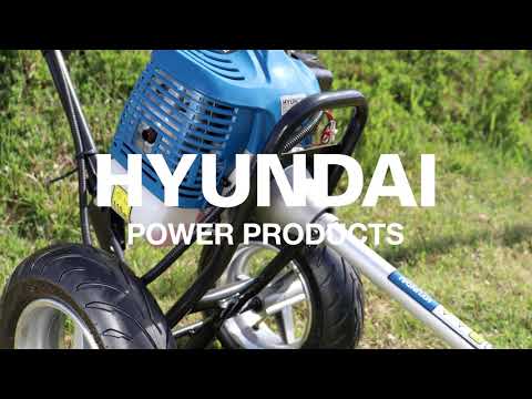 Hyundai 52cc Petrol Wheeled Grass Trimmer 43cm Cutting Width Large Wheels - HYWT5200X