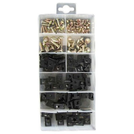 Pearl Assorted U Clips & Screws - Pack of 170