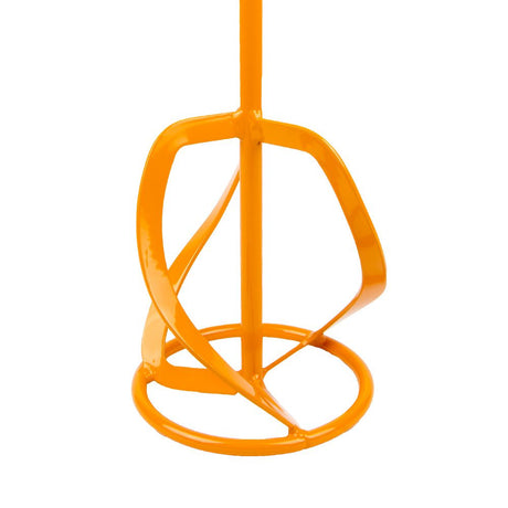 Bright orange metal stand with a vertical post and curved support arms, shown on a plain white background.