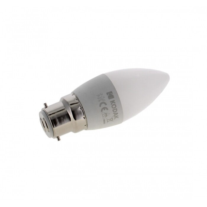 Kodak LED Candle 6W Bulb C37 B22  480 Lumens in Warm White | Pack of 5