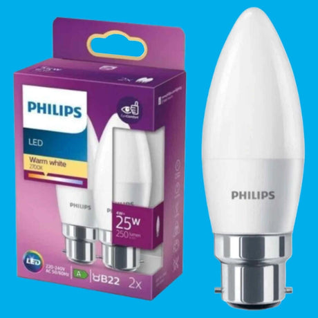Philips Candle LED Bulb 25W B22 250 Lumen | Warm White 