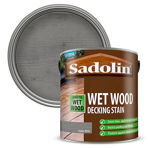 Sadolin Wet Wood Decking Stain Cape | Cape Grey - 2.5L