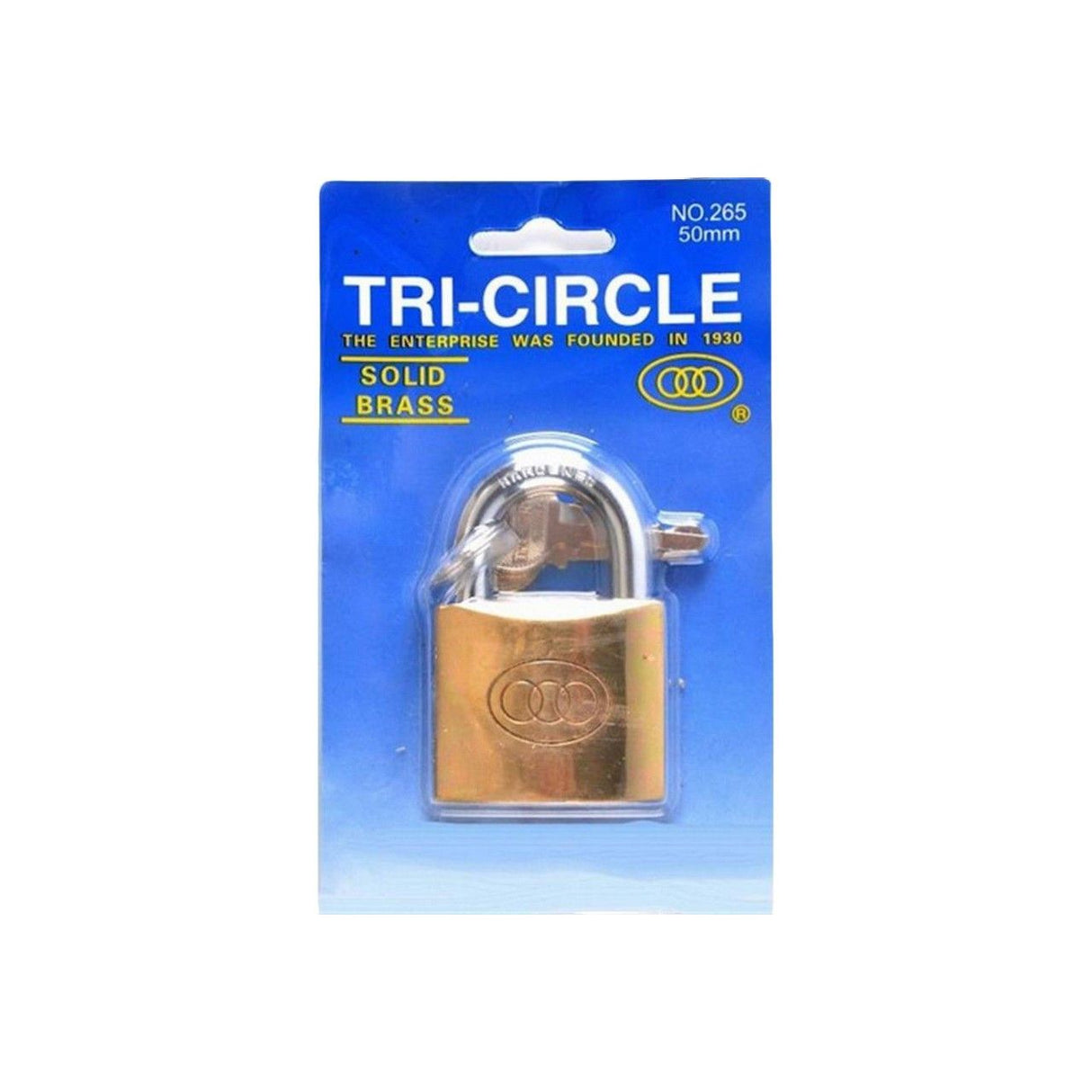 Tri Circle Brass Padlock