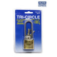 Tri Circle Long Shackle Brass Padlock 