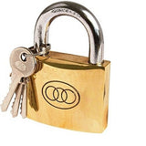Tri Circle Brass Padlock