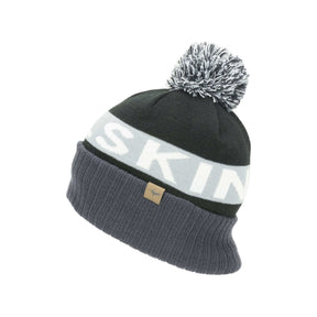 Sealskinz Foulden Water Repellent Cold Weather Bobble Hat | Black/Grey