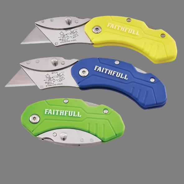 Faithfull Hi-Vis Folding Utility Knife